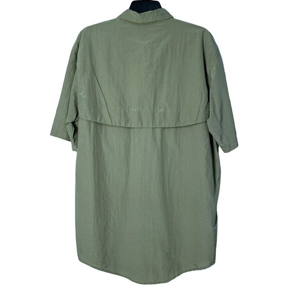 Misty Mountain Technical Performance Activewear Olive Button-Up SS Shirt Sz XL - Picture 3 of 6